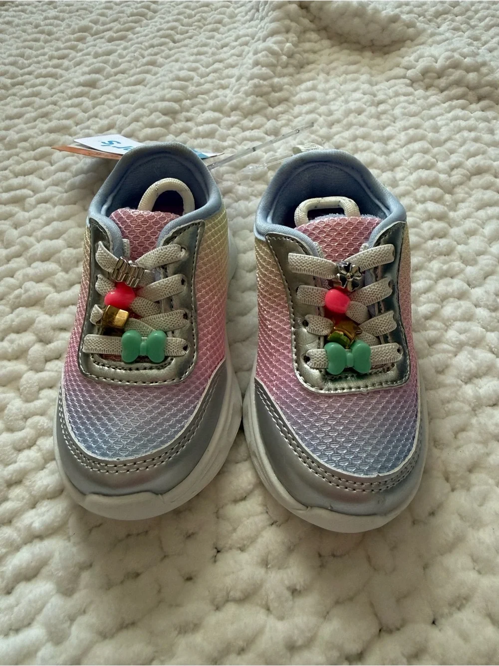 Kids Pastel Gradient Light-Up Sneakers with Charm Accents